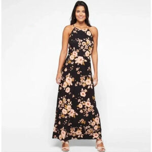 French Grey Zoe Knit Floral Maxi Dress Size Large